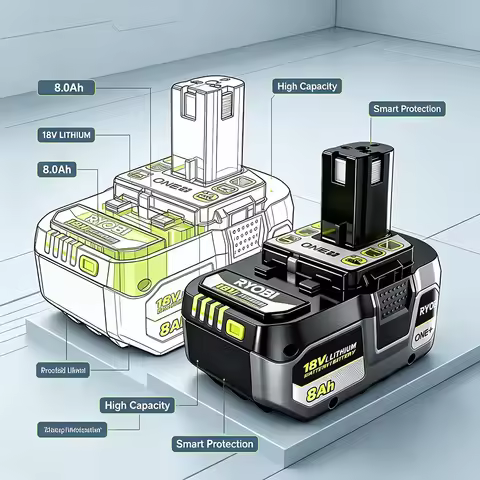 Original 18V RYOBI P108 18 Volt Li-ion Power Tools Battery For P104 P107 RB18L50 RB18L20 P108 High C