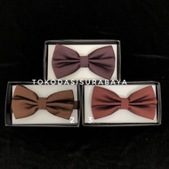 Bow tie bow tie brown batik motif texture ribbon tie edition + box