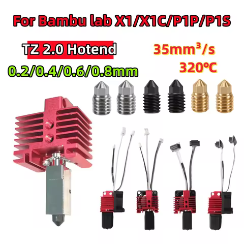 For Bambu Lab Hotend Upgrade TZ 2.0 Version Hardened nozzle bambulab Bi Metal Fit Bambulabs X1 X1C P