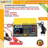 CHARGER AKI AJ-618D 12V/24V 400AH 260W + LCD MOBIL MOTOR