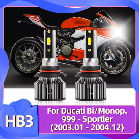Motorcycle Led Headlight 12V 50W/Bulb HB3 High Low Front Beam Kit CSP Head Lamp For Ducati Bi/Monop.