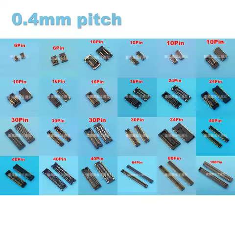 6/10/16/24/30/34/40/60/80/100Pin 0.4 Pitch Board-to-Board Connectors For Garmin GPS FPC Repair Parts