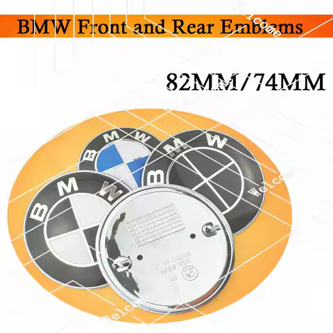 AA--2pcs 82mm 74mm Chrome Base front/rear boot badges hood trunk Emblem logo for bmw E46 E39 E38 E90