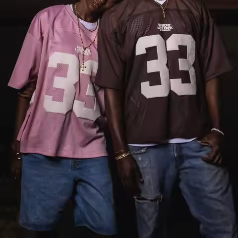 Retro Jersey Quick Dry Breathable Mesh T Shirt Men Women Street College Sports Wear Oversized Unisex