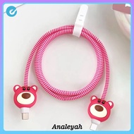 Cute Data Cable Bite Character/Cable Protection/ Cable Protector Charger Cable Data Wire HP Data Cable For Iphone Samsung Xiaomi Oppo Huawei Android Universal Cute Cartoon Motif- ALY