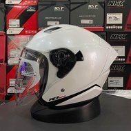 HELM NHK R1 MAX SOLID STAR WHITE - HELM NHK HALF FACE