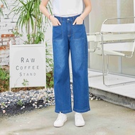 【A PRETTY】▧♈ Eyouth 10118 women jeans high waist wide leg loose ladies long denim pants