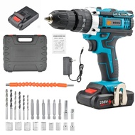BOHU สว่านไร้สาย288VF สว่าน สว่านแบต อย่างดี 2ก้อน พร้อม ดอกสว่าน และอุปกรณ์ 32ชิ้น มีระบบกระแทก Cor