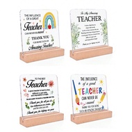 1PC/4pcs Teacher Gifts For Men Women, Funny Square Acrylic Plaque Sign With Wooden Stand, Teacher Bi