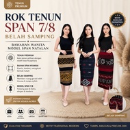 7/ 8 SPAN WOVEN SKIRT WITH SIDE SPLIT. BOTTOM CHRISTMAS SPAN STYLEWanita