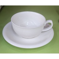 Coffee Cup With White Ceramic Saucer 10 Oz.