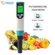 Digital pH Tester for Food, Waterproof Food pH Meter with High Accuracy Temp/pH Probe, Food pH Teste