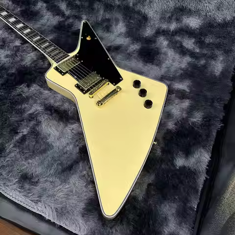 Custom Cream Yellow Explorer Goose Electric Guitar Mahogany Body Electric Guitar-Themed Gift Free Sh