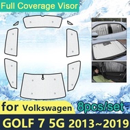 Full Coverage Sunshades For Volkswagen VW Golf 7 Golf7 5G 2013~2019 Car Accessories Sun Protection W