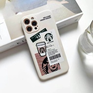 STARBUCKS CASE SQUARE EDGE CAMPRO DOFF IPHONE 7 8 6+ 7+ 8+ XR XSMAX CASE PELINDUNG LAYAR HP