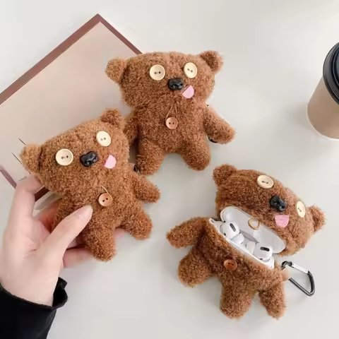 New Cute Cartoon Minions TIM Bear Earphone Case for Airpods 1 2 3 4 Pro3 Protective Cases Silicone H