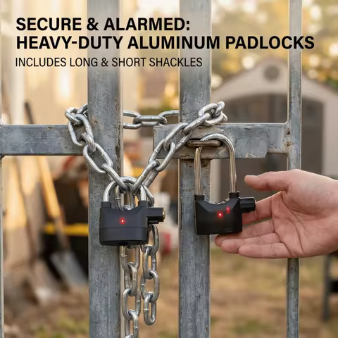 Portable Waterproof Siren Alarm Padlock Anti Theft Heavy Duty Alloy Alarm Lock Rust Proof 110dB Bicy