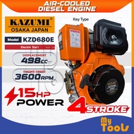 Mytools KAZUMI JAPAN KZD680E Air-Cooled Diesel Engine | 4-stroke 15HP 498cc (Electric Start) KEY SHA