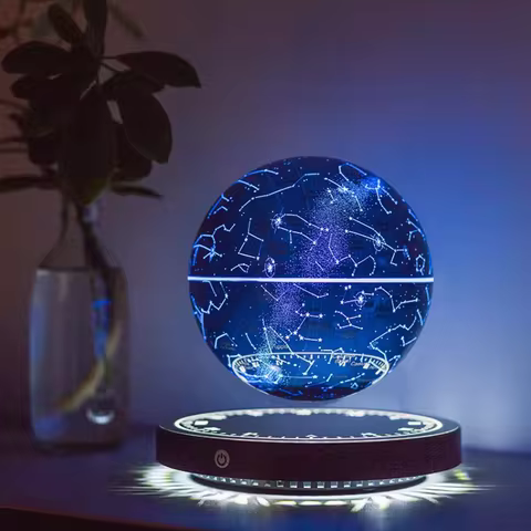 Levitating Lamp Magnetic Levitation Globe LED Earth Floating Lamp Rotating Globe Zodiac Bedside Ligh