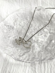 【VintageShop solo 日本直送中古包專賣店】CHANEL 香奈兒 項鍊 銀色 COCO 標誌 愛心 復古 古著 42pcps