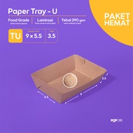 Economical package | Paper Tray U | Dine in Paper Plates | 290gsm Thick Waterproof Lamination | 9x5.