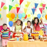 150PCS 80Meter Colorful Fiesta Flag Multicolor Triangle Flags Fabric Bunting Flags For Birthday Wedd