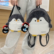 AXIOM Soft Seal Backpack, Kawaii Realistic Look Penguin Plush Crossbody Bag, Cute Shark Fluffy Adora