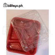 ♞,♘,♙,♟Bento Box Food Container 4 Division Red/Black 100pcs