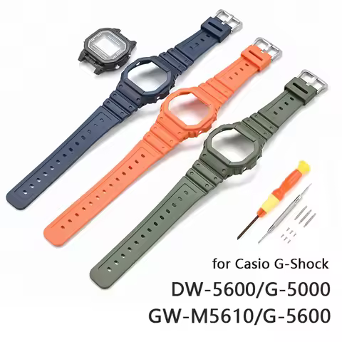 Rubber Resin Strap Case for Casio G-Shock DW5600HR/GW-M5610 GW-B5600 G-5600 Men Women Replacement Br