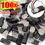 2 Pin Pluggable Wire Connector Quick Splice Electrical Cable Crimp Terminals for Wires Wiring 22-20A