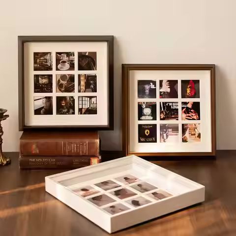 Square 25x25/30x30cm Picture Frame Display Stand for DIY 9-Grid Couple Wedding Photos High-grade Cre