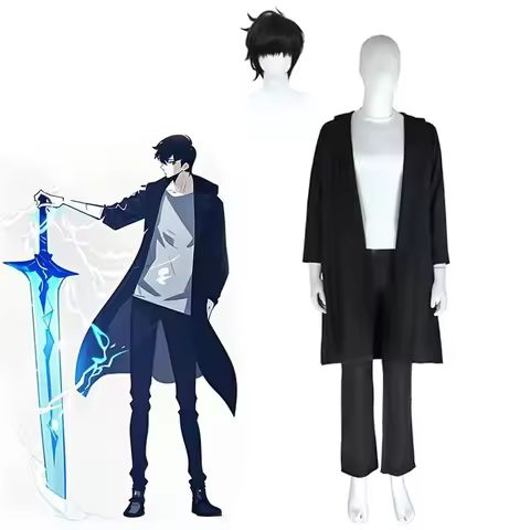 Anime Knight Killer Sung Jin-woo Solo Sung Jinwoo Leveling Cosplay Costume Shun Mizushino Trench Coa