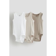 HM เสื้อผ้าเด็กเด็ก เด็กผู้หญิง ชุดรอมเปอร์ 3 ชิ้นชุดฤดูใบไม้ร่วง แขนกุด 1145130 เรียบง่าย การออกแบบ