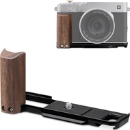 Haoge ด้ามจับด้านข้างไม้สำหรับ XE5 Fujifilm กริปไม้รูปตัว L พรีเมี่ยมไม้ชิงชันพร้อมแผ่นปลดเร็วขาตั้ง