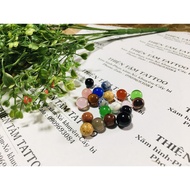 Bi tròn đá thiên nhiên phong thủy size 8mm Dùng trong Găm - Cấy Bi