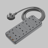 MOMAX - ONEPLUG 快充PD20W 8AC+2A1C 8位拖板 防雷拖板 排插 快速充電 萬能插蘇(太空灰) - US5UKE