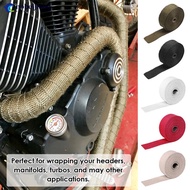 NOBELJIAOO 5M Roll Motorcycle Exhaust Heat Shield Thermal Exhaust Tape Fiberglass Heat Wrap Pipe Hea