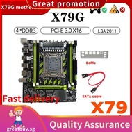 X79G Motherboard+SATA Cable+Bezel LGA2011 4XDDR3 RECC Slot M.2 NVME PCI-E X16 6XUSB2.0 SATA3.0 Serve
