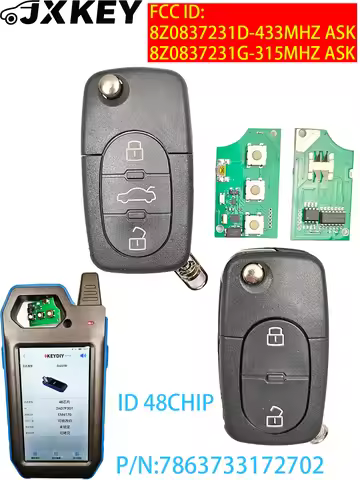 FCC ID: 8Z0837231D/8Z0837231G 315Mhz/433Mhz ID48 CHIP P/N: 7863733172702 For Audi A4 231G for Audi A