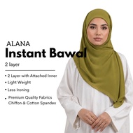 El Zahraa Alana Instant Bawal Plain [Tudung bawal chiffon with inner] Bawal Bidang 48 | Bawal 2 lapi