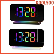[Koolsoo] Digital Alarm Clock, Bedside Clock Colorful LED Display FM Radio Projection Clock, Mirror Clock, for Desktop Living Room