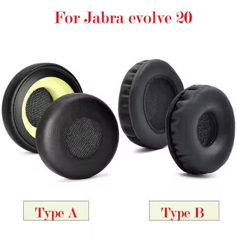 1Pair Replacement Leather Ear Pads Cushion Cover Earpads for Jabra Evolve 20 20se 30 30II 40 65 65+ 