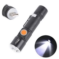 全城熱賣 - CREE-T6LED USB充電調焦手電筒 伸縮變焦 IPX4防水