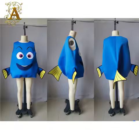 Clownfish Cosplay Clothing Blue Yellow Sea Fish Anime Movie Dolly Nemo Clothing Prop Festival Party 
