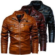 [Baru]Musim Luruh dan Musim Sejuk Lelaki BaruPUKulit Retro Motosikal Pakaian Jaket Kulit Lelaki