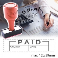 Ready Made RED Rubber Stamp - Paid Stamp with Date (DX26)