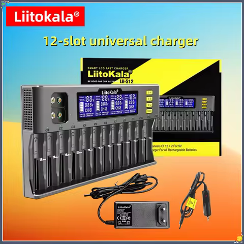LiitoKala Lii-S12 Lii-D4XL Lii-S8 Lii-M4S LCD Multifunctiona 21700 18650 3.7V Li-ion 3.2V LiFePO4 1.