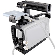 BMPCC 4K & 6K Full Cage with NATO Top Handle, T5 /T7 /T9 SSD Mount Bracket, Cable Clamp Lock,15mm Ro