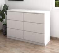 ROAM ENTERPRISE AISHA 6 Drawer Chest White Color 6 layer wardrobe 6 tier laci drawer 3 + 3 drawer
