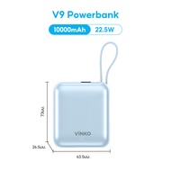 [China CCC] VINKO V9 พาวเวอร์แบงชาร์จเร็ว Mini ความจุ 10000mAh รองรับชาร์จเร็ว PD 20W & SCP22.5W